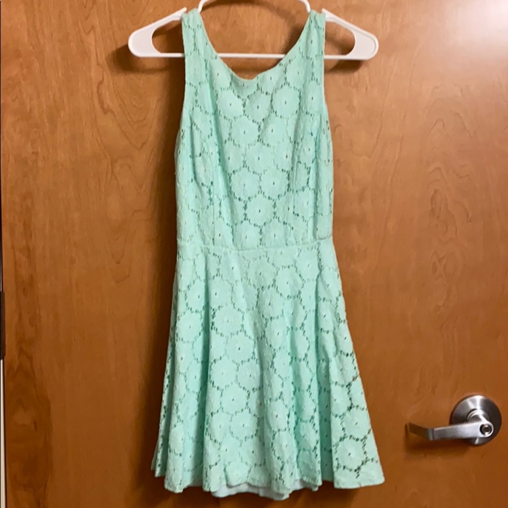 Turquoise lace dress